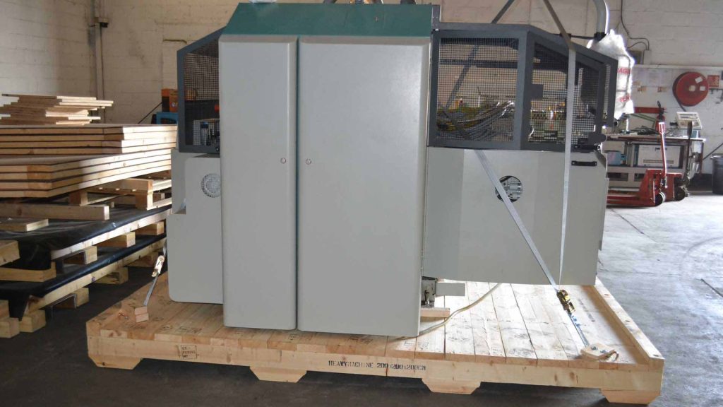 customers machinery on a pallet ready to move