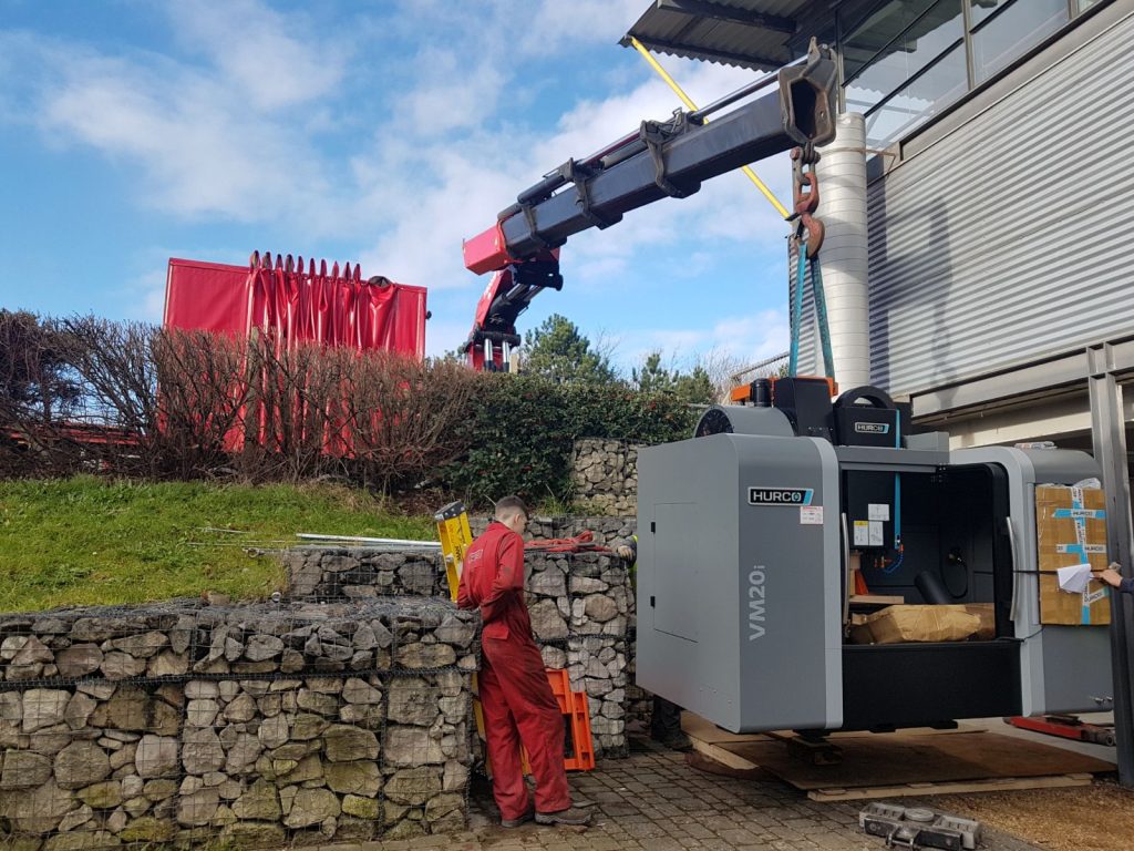 cnc machine being moved