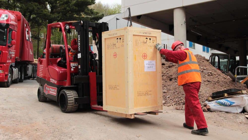 Flegg forklift supporting a secure equipment move
