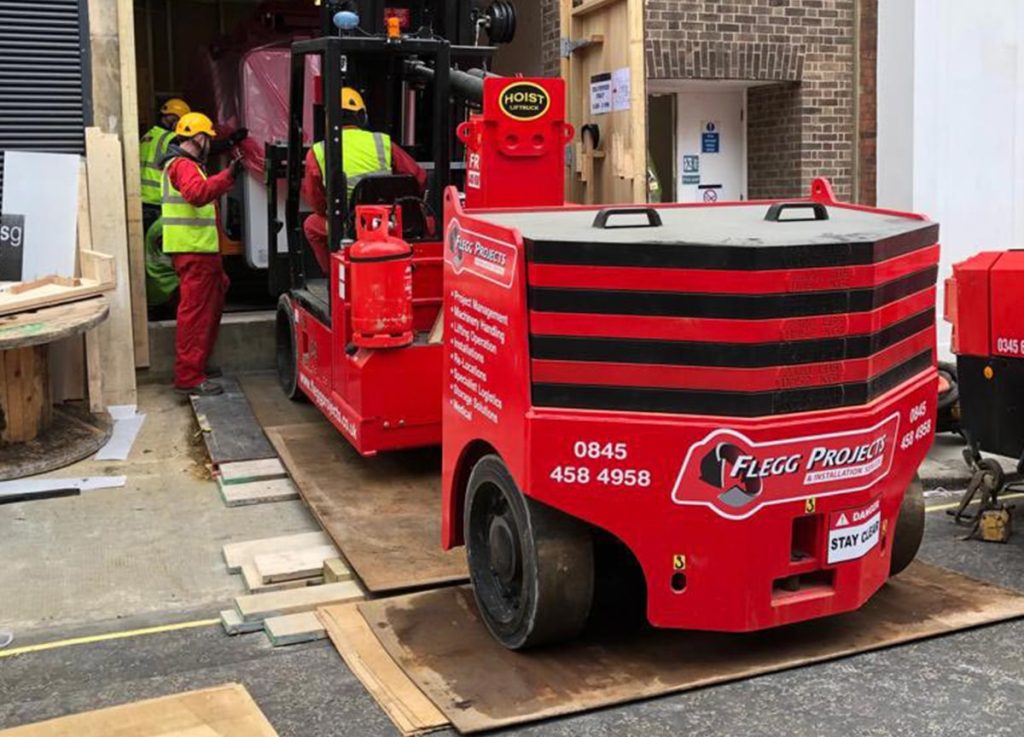 hoist vehicle being prepared for moving project