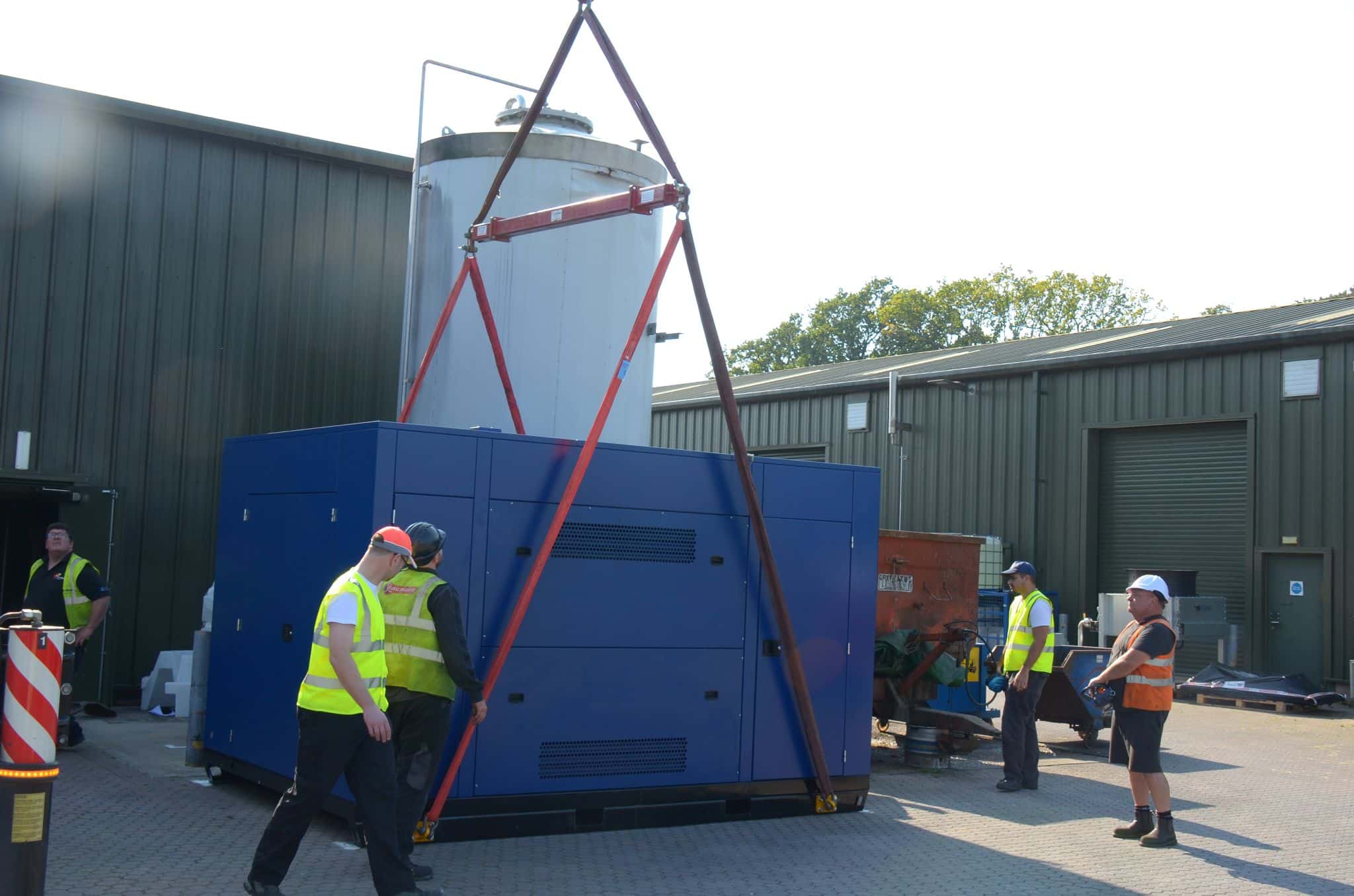 Futraheat heat pump being lifted