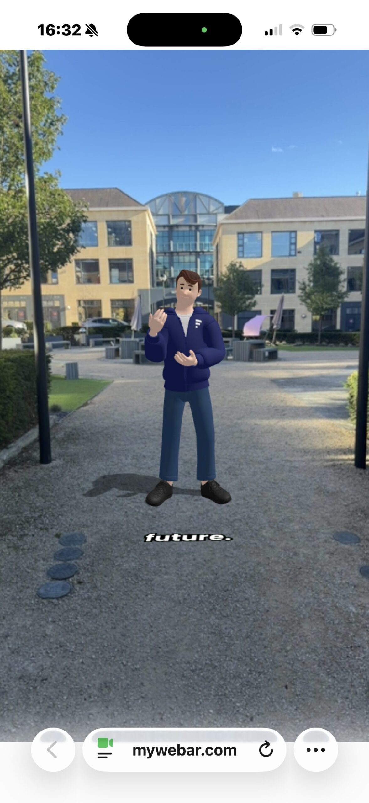 Smyle AR character outdoors